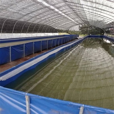 养殖虾池用刀刮布帆布池 工厂化高密度水产鱼池设计